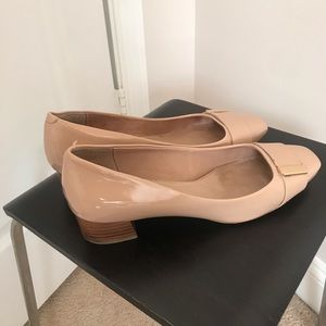 Patent Leather Low Heeled Flats